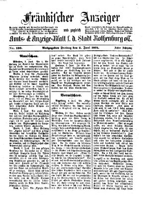 Fränkischer Anzeiger Freitag 5. Juni 1874