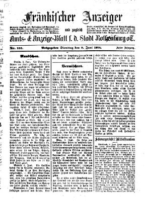 Fränkischer Anzeiger Dienstag 9. Juni 1874