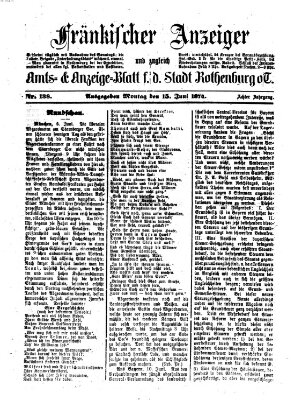 Fränkischer Anzeiger Montag 15. Juni 1874