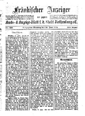 Fränkischer Anzeiger Dienstag 16. Juni 1874