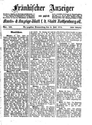 Fränkischer Anzeiger Donnerstag 2. Juli 1874