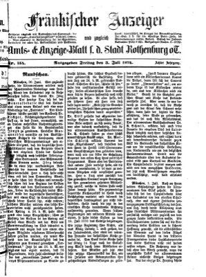 Fränkischer Anzeiger Freitag 3. Juli 1874