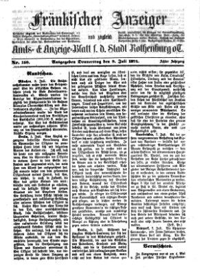 Fränkischer Anzeiger Donnerstag 9. Juli 1874