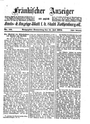 Fränkischer Anzeiger Donnerstag 16. Juli 1874