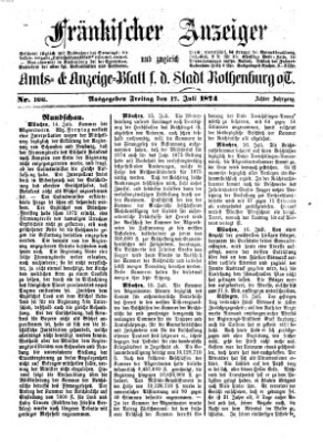 Fränkischer Anzeiger Freitag 17. Juli 1874