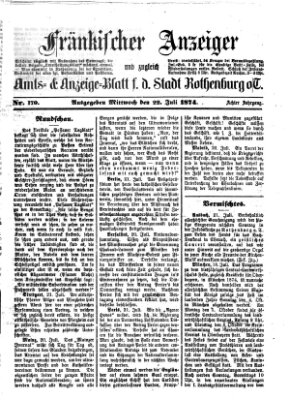 Fränkischer Anzeiger Mittwoch 22. Juli 1874