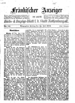 Fränkischer Anzeiger Freitag 24. Juli 1874