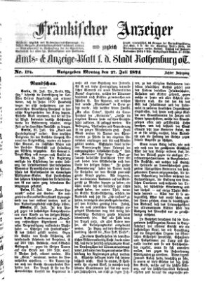 Fränkischer Anzeiger Montag 27. Juli 1874