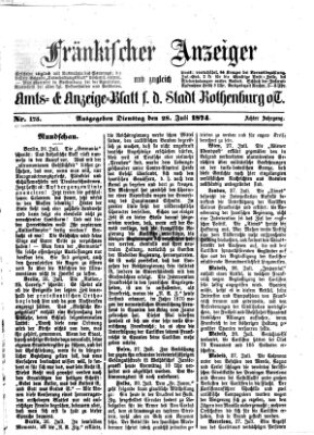 Fränkischer Anzeiger Dienstag 28. Juli 1874