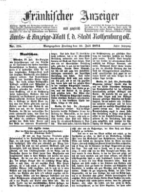 Fränkischer Anzeiger Freitag 31. Juli 1874