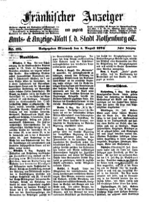 Fränkischer Anzeiger Mittwoch 5. August 1874