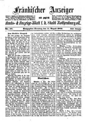 Fränkischer Anzeiger Dienstag 11. August 1874