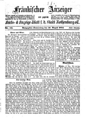 Fränkischer Anzeiger Donnerstag 20. August 1874