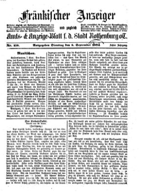 Fränkischer Anzeiger Dienstag 8. September 1874