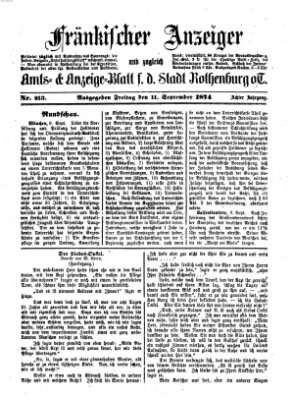 Fränkischer Anzeiger Freitag 11. September 1874