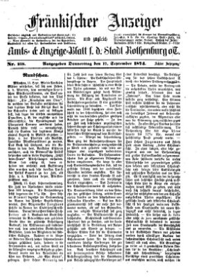 Fränkischer Anzeiger Donnerstag 17. September 1874