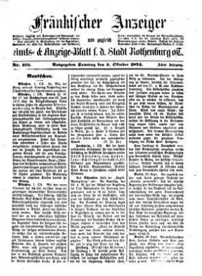 Fränkischer Anzeiger Samstag 3. Oktober 1874