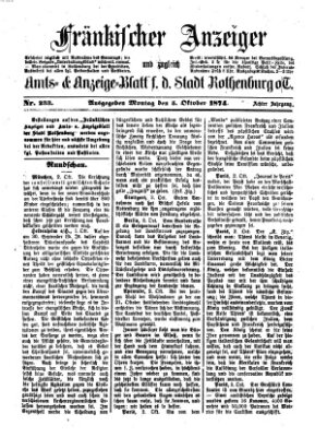 Fränkischer Anzeiger Montag 5. Oktober 1874