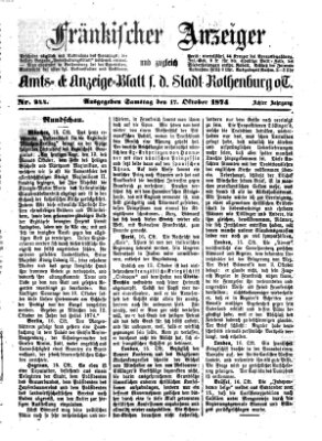 Fränkischer Anzeiger Samstag 17. Oktober 1874