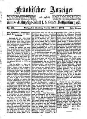 Fränkischer Anzeiger Samstag 24. Oktober 1874