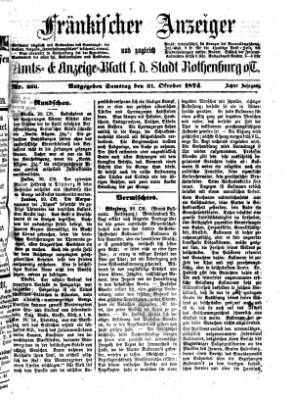 Fränkischer Anzeiger Samstag 31. Oktober 1874