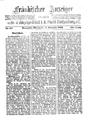 Fränkischer Anzeiger Montag 2. November 1874