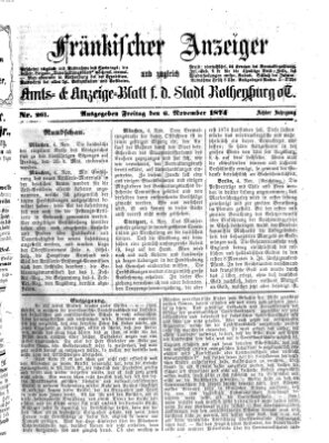 Fränkischer Anzeiger Freitag 6. November 1874