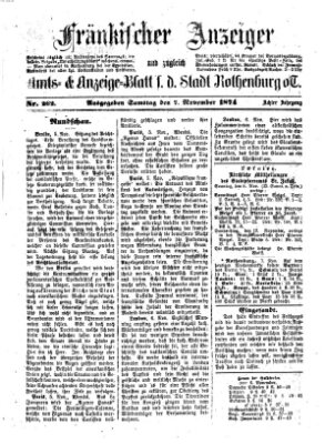 Fränkischer Anzeiger Samstag 7. November 1874