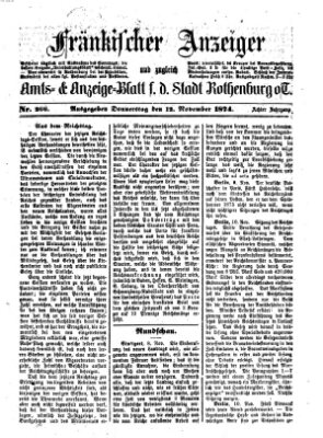 Fränkischer Anzeiger Donnerstag 12. November 1874