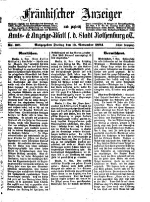 Fränkischer Anzeiger Freitag 13. November 1874