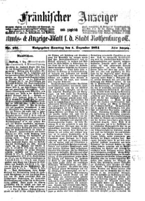 Fränkischer Anzeiger Samstag 5. Dezember 1874