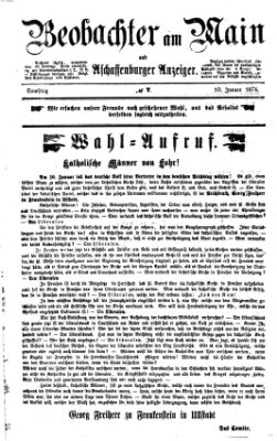 Beobachter am Main und Aschaffenburger Anzeiger Samstag 10. Januar 1874