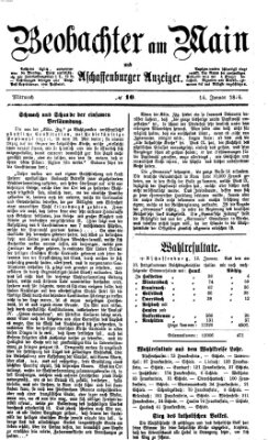 Beobachter am Main und Aschaffenburger Anzeiger Mittwoch 14. Januar 1874