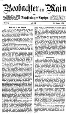 Beobachter am Main und Aschaffenburger Anzeiger Dienstag 20. Januar 1874