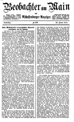 Beobachter am Main und Aschaffenburger Anzeiger Donnerstag 22. Januar 1874