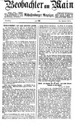 Beobachter am Main und Aschaffenburger Anzeiger Samstag 24. Januar 1874