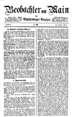 Beobachter am Main und Aschaffenburger Anzeiger Sonntag 25. Januar 1874