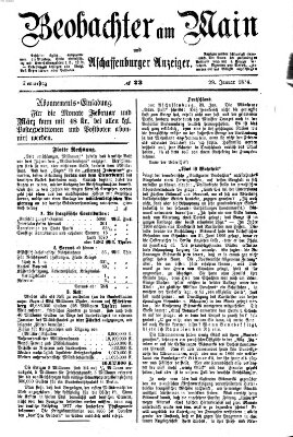 Beobachter am Main und Aschaffenburger Anzeiger Donnerstag 29. Januar 1874