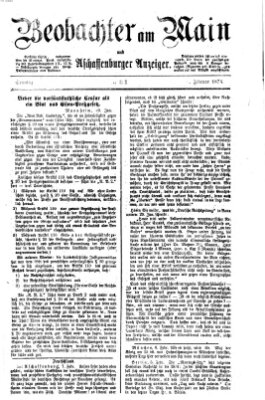 Beobachter am Main und Aschaffenburger Anzeiger Sonntag 8. Februar 1874