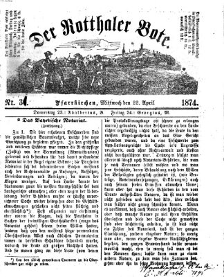 Rottaler Bote Mittwoch 22. April 1874