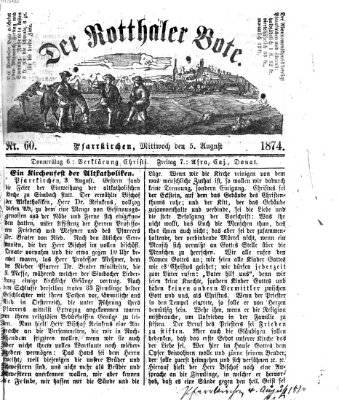 Rottaler Bote Mittwoch 5. August 1874