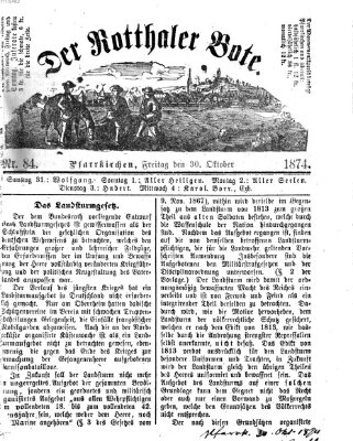 Rottaler Bote Freitag 30. Oktober 1874