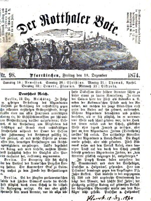 Rottaler Bote Freitag 18. Dezember 1874