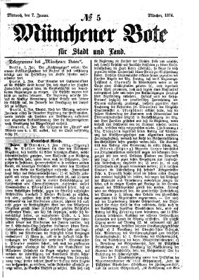 Münchener Bote für Stadt und Land Mittwoch 7. Januar 1874