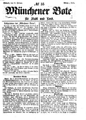 Münchener Bote für Stadt und Land Mittwoch 11. Februar 1874