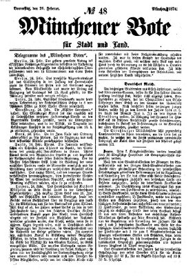 Münchener Bote für Stadt und Land Donnerstag 26. Februar 1874