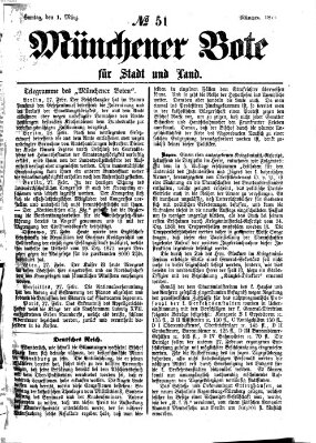 Münchener Bote für Stadt und Land Sonntag 1. März 1874