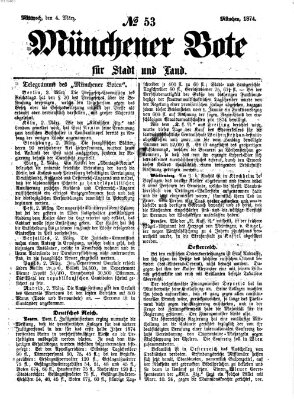 Münchener Bote für Stadt und Land Mittwoch 4. März 1874