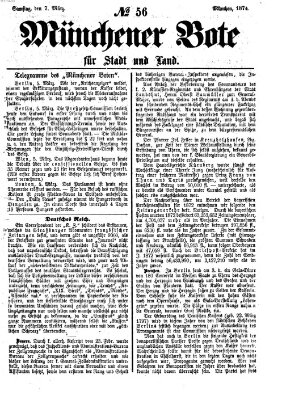 Münchener Bote für Stadt und Land Samstag 7. März 1874