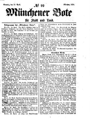 Münchener Bote für Stadt und Land Sonntag 26. April 1874